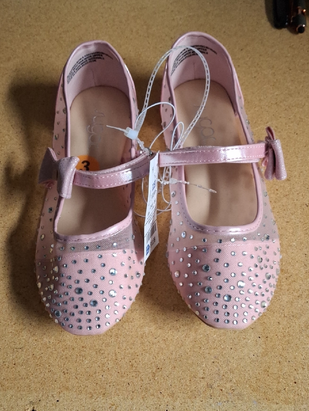 Sugar Pink Rhinestone Bow Mary Jane Dress Shoes